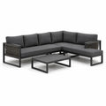 Gartenlounge Set Ecksofa mit Couchtisch Aluminium Dunkelgrau 238 x 180 x 65 cm