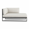 Gartensofa 2-Sitzer Aluminium Polyester rechteckig Anthrazit Cremewei? 160 x 80 x 70 cm