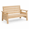 2-Sitzer Gartensofa aus Kiefer Massivholz rechteckig Natur 120 x 70 x 90 cm