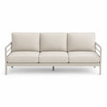 3-Sitzer Gartensofa 200 x 80 x 75 cm Aluminium rechteckig Cremewei?