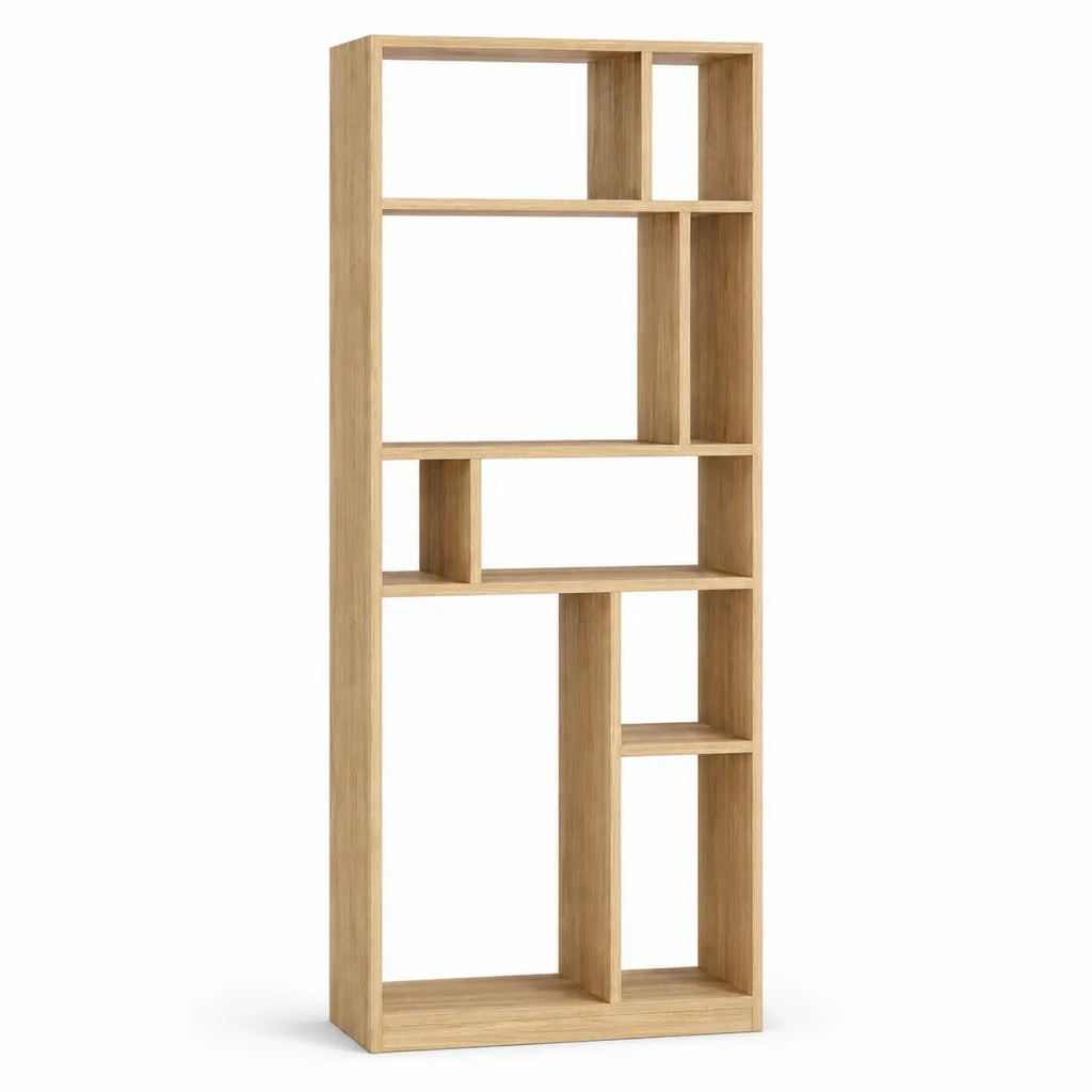 Bucherregal Standregal 80 x 30 x 200 cm Spanplatte Eiche rechteckig Natur